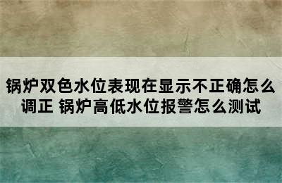 锅炉双色水位表现在显示不正确怎么调正 锅炉高低水位报警怎么测试